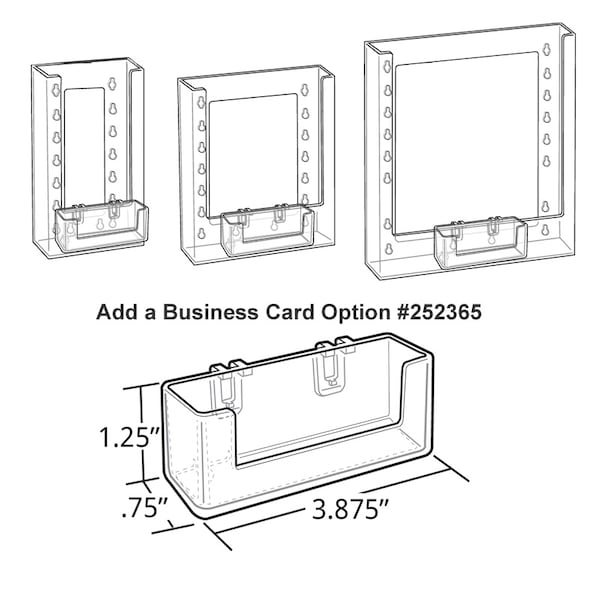 Styrene Clip-on Removable Business Card Pocket, PK10